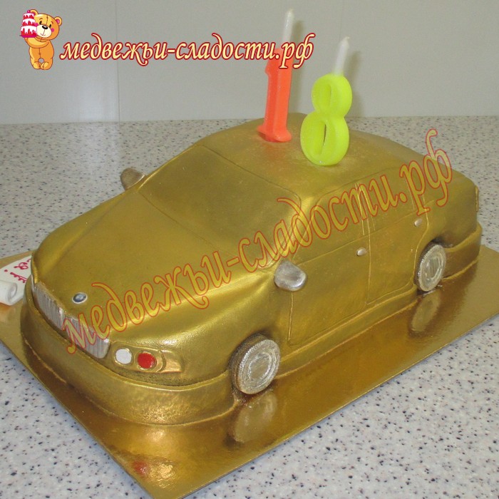 Торт Золотая Машина BMW